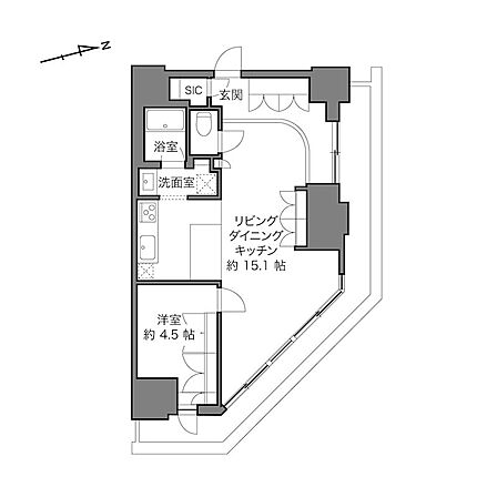 1LDK 間取り