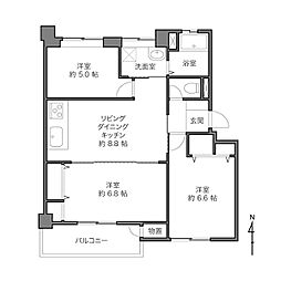 産業住宅協会三鷹第8 3LDKの間取図画像