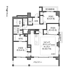 マジェスティハウス新宿御苑パークナード 3LDKの間取図画像