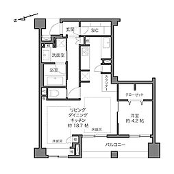 パルテール恵比寿 1LDKの間取図画像