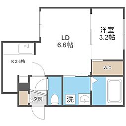 ｍｏｄｅｒｎｏ　ＨＡＳＳＡＭＵ 2階1LDKの間取り