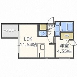 オレンジレジデンス資生館A棟 3階1LDKの間取り