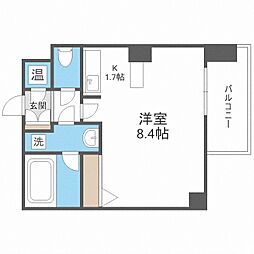 クレジデンス札幌・南4条 6階1Kの間取り