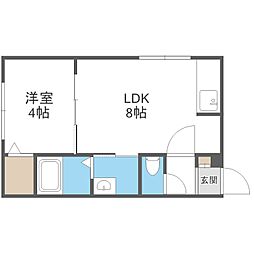 ラフィーネ西町北 4階1LDKの間取り