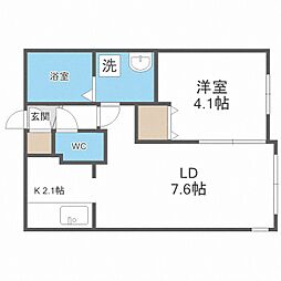 Ｅｎｃｏｒｅ豊平公園 2階1LDKの間取り