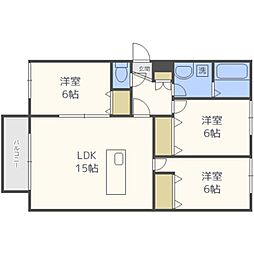 ヴァンベール山の手 3LDKの間取図画像