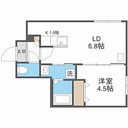 Rexvail澄川1-3 1LDKの間取図画像