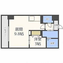 HF東札幌レジデンス 1LDKの間取図画像