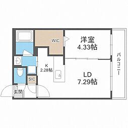 S-RESIDENCE西町 1LDKの間取図画像