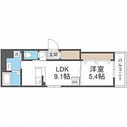 ファインレジデンス南4条イースト 1LDKの間取図画像