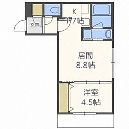 BellCasaN17 1LDKの間取図画像