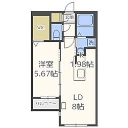 ChateauLife近代美術館前1 1LDKの間取図画像