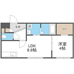 CHARLOTTE月寒(シャルロット月寒) 1LDKの間取図画像
