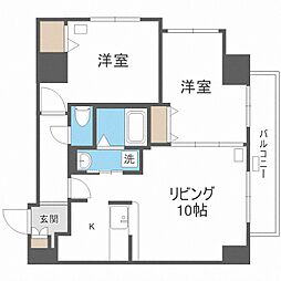 ラクラス円山公園 2LDKの間取図画像