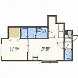 シューストリングス 1LDKの間取図画像