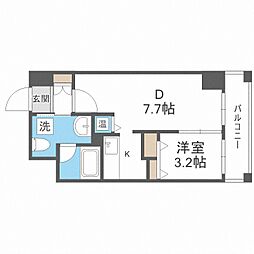 レシディア大通り西 1LDKの間取図画像