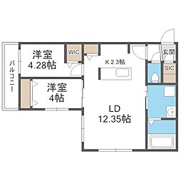Highlight Fukuzumi 2LDKの間取図画像