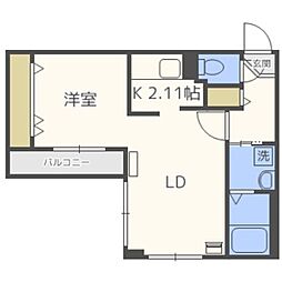 グランヴィーヌN17 1LDKの間取図画像