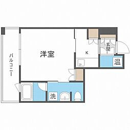 ラフィネタワー札幌南3条 1Kの間取図画像