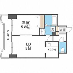 ティアラ中島公園ウエストサイド 1LDKの間取図画像