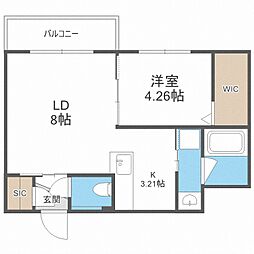 S-RESIDENCE西町 1LDKの間取図画像