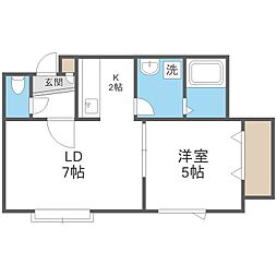 フロルドゥコルザ2 1LDKの間取図画像