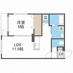 モルティーニ平岸 1LDKの間取図画像