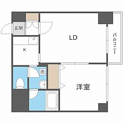 フランセジュール豊平3条 1LDKの間取図画像