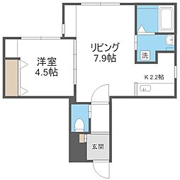 グランビア美園 1LDKの間取図画像