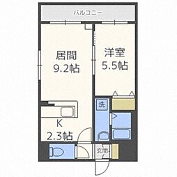 フェリス本通14A 1LDKの間取図画像