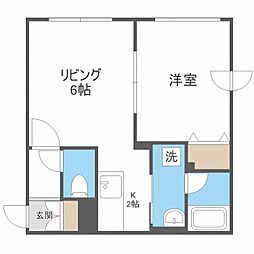ブリリアント平岸 1LDKの間取図画像
