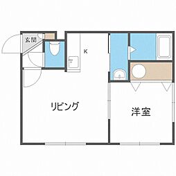 ラ・カーサ・フェリーチェ 1LDKの間取図画像
