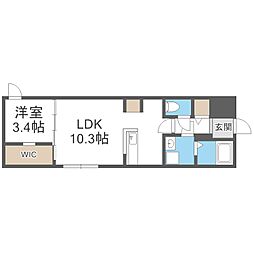 札幌市白石区南郷通15丁目南マンション 1LDKの間取図画像