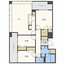 ラフィネタワー札幌南3条 3LDKの間取図画像
