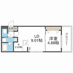 癒禅3.2 1LDKの間取図画像