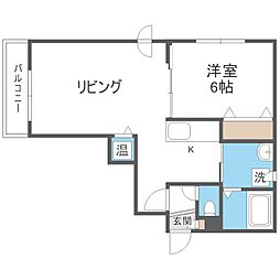 大白桜55 1LDKの間取図画像