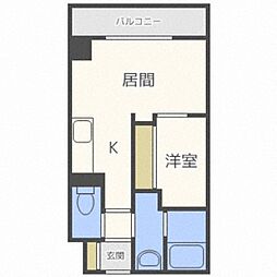 HF東札幌レジデンス 1LDKの間取図画像