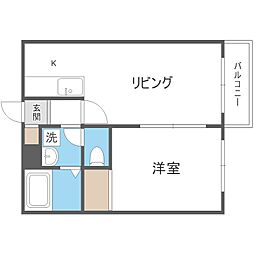 ブランノワールラヴイ 1DKの間取図画像
