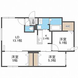 ALPHA山鼻 3LDKの間取図画像