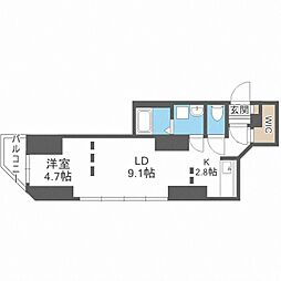 札幌中央レジデンス 1LDKの間取図画像