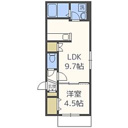 アステールN23 1LDKの間取図画像