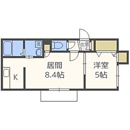 アクアトピア福住 1LDKの間取図画像