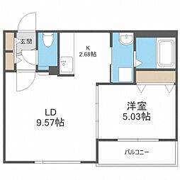 ライラック壱番館 1LDKの間取図画像