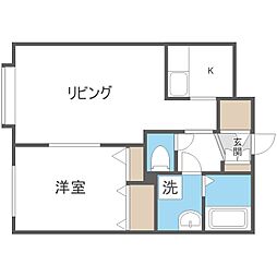 ジュライ麻生 1LDKの間取図画像
