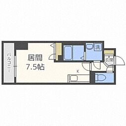 アルファスクエア北15条 1Kの間取図画像