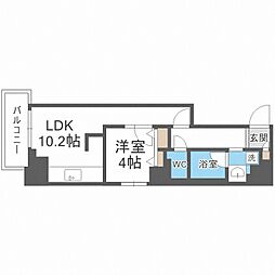 ラ・クラッセ札幌シティイースト 1LDKの間取図画像