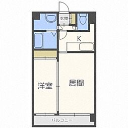 ルラシオン北9条通 1LDKの間取図画像