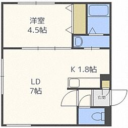 南円山621 1LDKの間取図画像