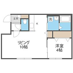 札幌市中央区南十二条西14丁目アパート 1LDKの間取図画像