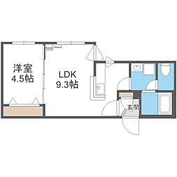 セピアガーデン豊平 1LDKの間取図画像